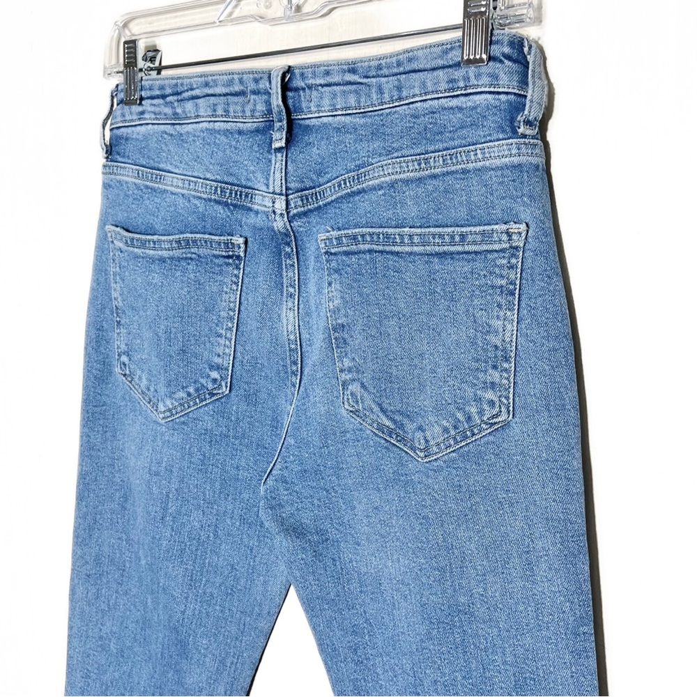 Free People Fringe Hem High Rise Cropped Straight Leg Girlfriend Jeans - Picture 6 of 12